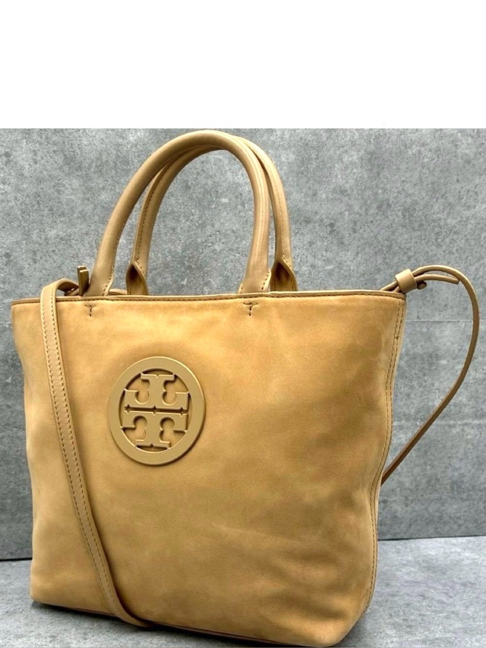 TORY BURCH Charlie Suede Tan Tote, dust bag included